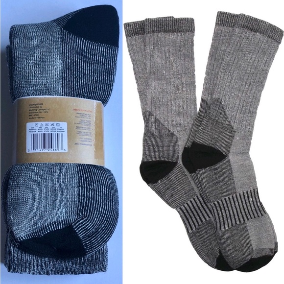 NEW Wool Blend Thermal Socks 2 PAIRS Performance Work GRAY Shoe 6 - 12.5 Men’s - Picture 2 of 14